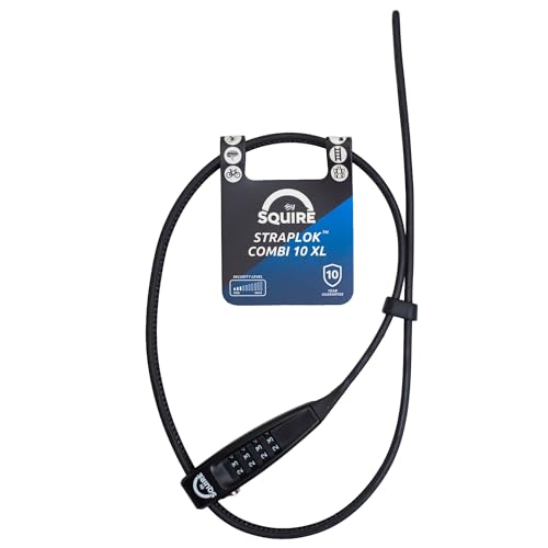 Squire Locks STRAPLOK Combi 10 XL Lightweight Combination Bike Lock 4 Digit Code | Extra Long Zip-Tie Style Cafe Lock for Bike, Helmet & Luggage