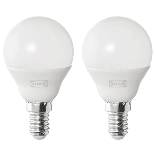SOLHETTA IIKEA A LED Bulb E14 470 Lumen, Globe Opal White 4000 K, Energy-efficient and Long-Lasting (2 Count (Pack 1))