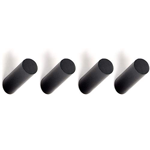 ANZOME Percha Pared Madera, Gancho Madera De 4 Piezas, Gancho Pared Madera para Colgar Abrigos, Gorros, Bufandas, Chaquetas, Ropa Y Auriculares En El Dormitorio, Sala De Estar, Pasillo (Negro)