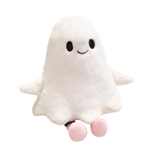 Dayysiuy Halloween Kuscheltier Gespenster 30cm Halloween Kissen Geist Weißer Plüsch Halloweens Plüschtier Karikatur Puppen Halloweens Figure Geisterstofftier Geisterkissen
