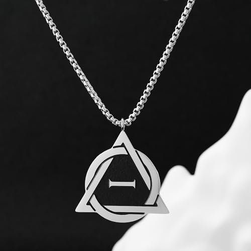Therian Necklace Silver Plated Stainless Steel Therian Pride Symbol Necklace Therian Pendant for Men Gift3