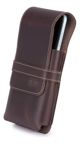 ello griff Capa Porta Celular Bainha Case 100% Couro Legítimo (Marrom Escuro) para Xiaomi 11 Lite 5G