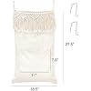 Mkono Macrame Hanging Laundry Hamper with Over The Door Hooks Saving Space Laundry Bag with Zipper and Wide Open Top Boho Decor Hanging Dorm Dirty Clothes Basket, for Bathroom Dorm Home Travel