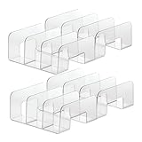 Porta Organizador de Acrílico 24,5X20X10CM | Livros, Cadernos, Bolsas, Multiuso | 4 Divisórias Paramount (KIT COM 4)