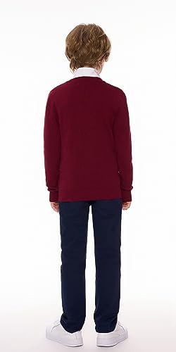 Jersey para chicos SMILING PINKER con cuello en V manga larga ideal para uniforme escolar azul 2