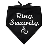 Funny Black Cotton Pet Dog Bandana, Ring Security Pet Dog Engagement Wedding Announcement Photo for...