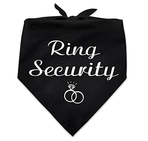 Lustiges schwarzes Baumwoll-Haustier-Halstuch, Ring, Sicherheit, Haustier, Hund, Verlobung, Hochzeit, Ankündigung, Foto für Hundeliebhaber, Brautparty, Geschenk