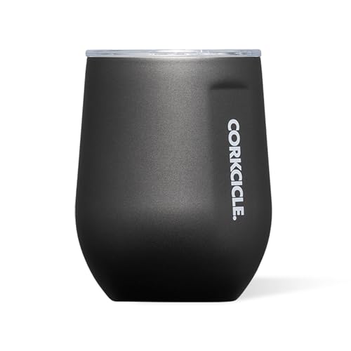 Corkcicle Stemless Wine Tumbler - Keeps Drinks Cold for 6 Hours - Triple-Insulated Stainless Steel - Non-Slip Base - Summer Drinkware Gift - Keeps Drinks Ice Cold - 12 oz - Ceramic Slate