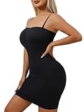 GOLD CARP Shapewear Damen Miederkleider Nahtlos Bauchweg Body Shaper Kleider,Schwarz,M