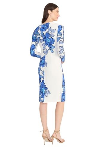 Image of Maggy London Womens Long Sleeve Floral Printed SheathCocktail Dress