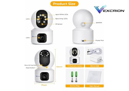 Image of 5MP Indoor WiFi Smart Security Camera | Full HD Video | Color Night Vision | Motion Alerts | Two-Way Talk | Wireless Home CCTV with V380 Pro App Support