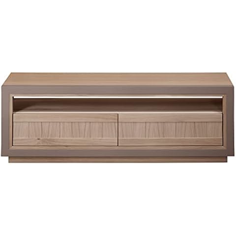 Oak TV Unit with 2 Drawers Length 150 cm Cover