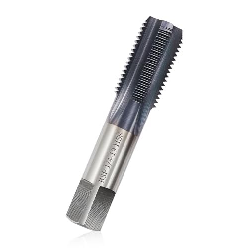 Litorange BSP Pipe Tap, 4340 Steel Threader with ALCRN Coating, 1/4'' BSP Tap, Hand Threading Plumbing Tap Set for Accurate Threads, Assorted Plumbers DIY Thread Cutting Tools