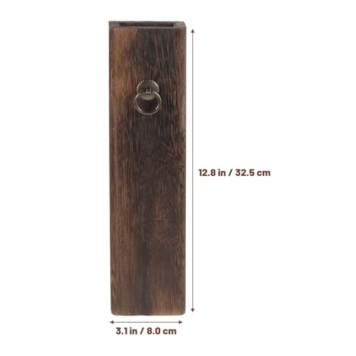 Jarrón de madera de pared interior florero de pino café colgante 8