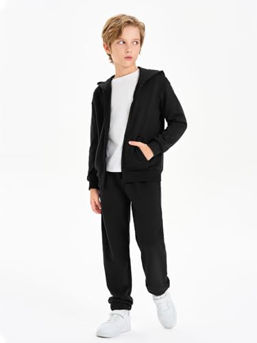 Image of Haloumoning Boys Sweatsuits Kids Active Zip Hoodie Sweatershirt and Jogger Sweatpants 5-14 Years