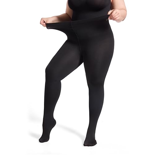Image of Frola Plus Size Fleece Lined Tights Women Winter Warm Thermal Tights, 11+ Colors High Waisted Opaque Pantyhose