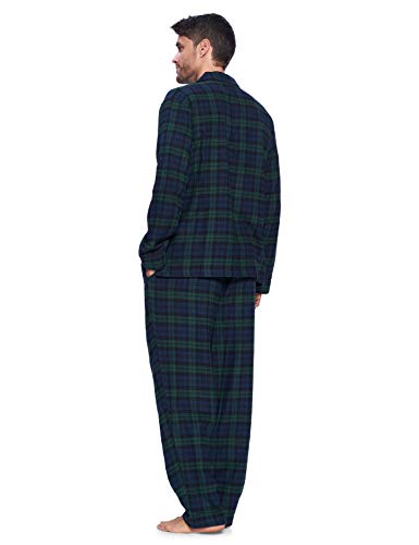 Ashford & Brooks Men’s Flannel Long Sleeve Pajamas Set Plaid Sleepwear & Loungewear Button Down PJ Set3