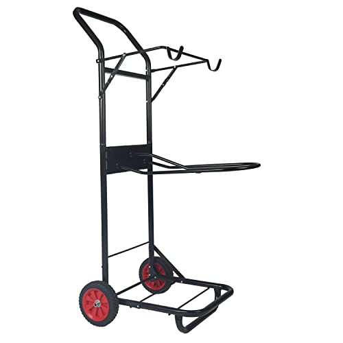 Chariot de selle portable à roulettes avec 3 étagères en métal Horka