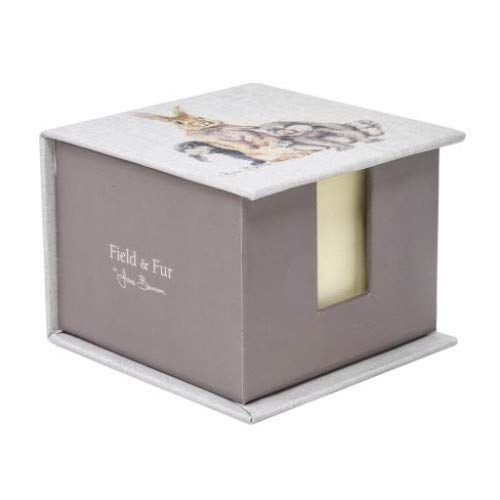 Jane Bannon Memo Block (Bramble, Lexie, Tommy Design) 10cm x 10cm x 7cm - Official Merchandise, Grey/White