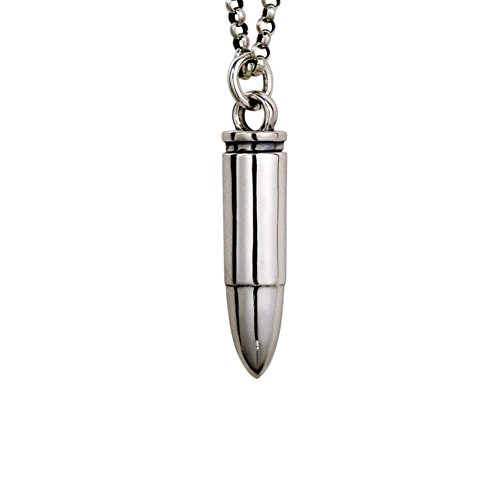 XYLUCKY Colgante de Plata esterlina 925 de la Bala de los Hombres Colgante de Plata tailandés Retro del Collar, a, 70cm