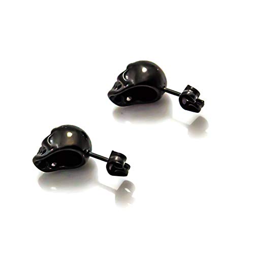 Xusamss Punk Jewelry Stainless Steel Skull Head Stud Earrings4
