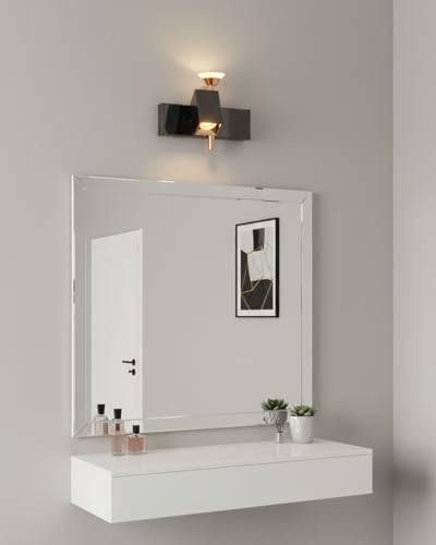 Image of swanart Modern Black and Rose Gold Wall Sconce - Dual Light LED Wall Fixture with Adjustable Angles, Ideal for Living Room, Bedroom, and Office Decor