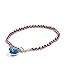 MIZZE Made for Luck Blue Eye Charm auf rotem Schnur-Schutz-Armband in Sterlingsilber für Frauen - 18 cm