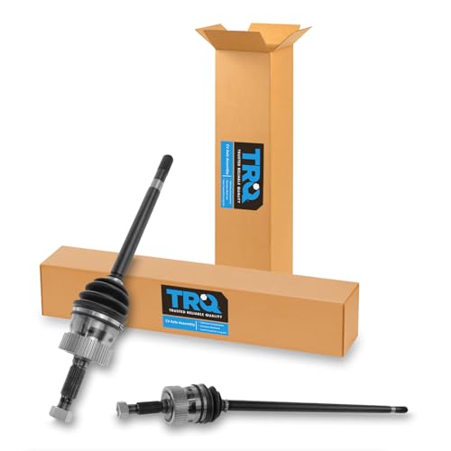 Image of TRQ Front Driver and Passenger Side CV Axle Shaft Assembly Set Neoprene Boots Moly Greased Compatible with 1993-1998 Jeep Grand Cherokee