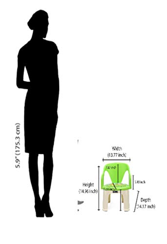 Image of Nilkamal Strong and Durable Plastic Chair with Cushion Base for Kids (Pups Green), 1-2 Years