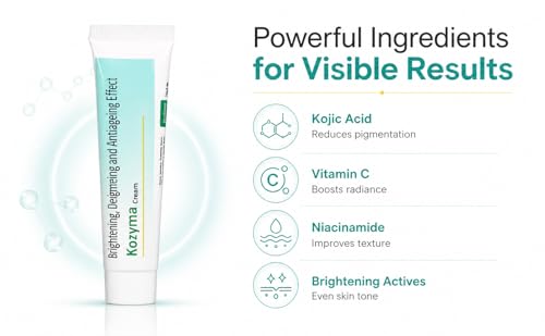 Image of Kozyma Skin Whitening Gel - 20g | Pigmentation Corrector & Dark Spot Remover | With Kojic Acid, Arbutin & Niacinamide | Brightening & Anti-Ageing Gel for All Skin Types