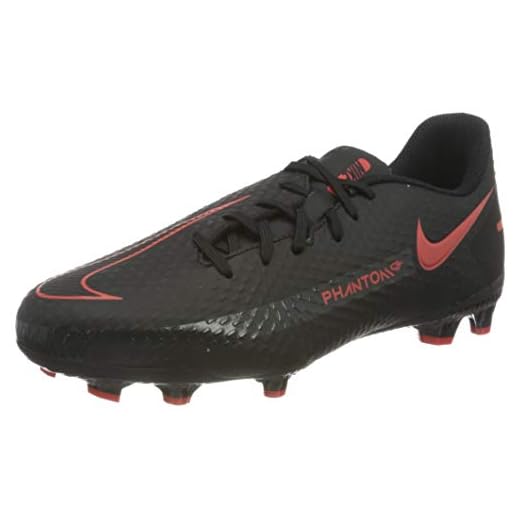 Nike Kids Phantom GT Academy FG/MG Soccer (Little Kid/Big Kid) Black/Chile Red/Dark Smoke Grey 5 Big Kid M