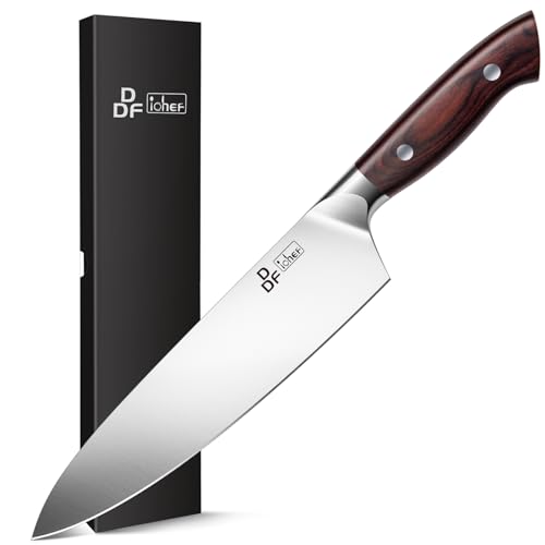 Image of DDF iohEF Chef Knife Sharp Kitchen Knife 8 inch Japanese Stainless Steel Professional Cutting Knife Ultra-sharp Chef's Cooking Knife with Non-slip Ergonomic Handle and Gift Box