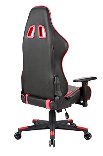 Newskill-Kitsune-Silla-gaming-profesional-Inclinacion-y-altura-regulable-reposabrazos-2D-ajustables-base-en-nylon-reclinable-180o-Color-rojo-piel-sintetica