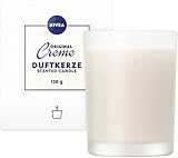 NIVEA Original Creme Duftkerze, schlichte Duftkerze im Glas mit der bekannter NIVEA Creme-Note, zart duftende Kerze im Milchglas-Behälter (120 g)