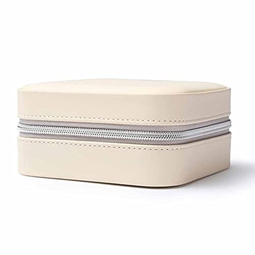 Caja de almacenamiento pequeña para relojes, pintalabios, regalo de mujer, piel sintética, organizador de joyas de viaje (color negro) (A)