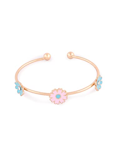Set of 3 Floral Stack Bracelets, Pastel Colors