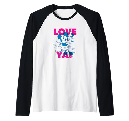 T-shirt Baseball Mickey Minnie Disney Raglan avec Manches Contrastées pour Couple
