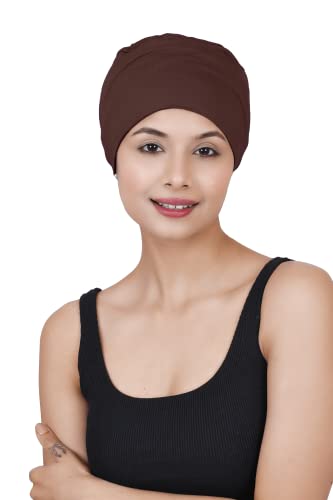 Image of The Headscarves Women Silky Soft Bamboo Viscose Sleep Cap for Hair Loss Chemo Headwear Skull Cap Free Size (Multicolor) (HS3 Multicolor)