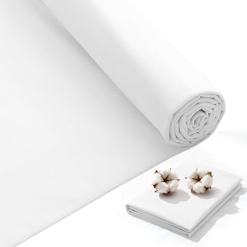 KUUP 100% Cotton Muslin Fabric 63 Wide 1/2/3/5 Yards Natural Unbleached Muslin Fabric by Yard Light Weight Soft Breathable Cotton Fabric for Sewing Embroidery Garments Crafts Binding