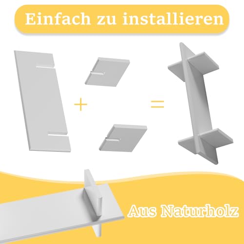 hi-home Wandregal 3er Set aus Holz, Schwebendes Regal, Wandaufbewahrung für Küche, Wohnzimmer, Schlafzimmer, Badezimmer Deko, Einfach zu Montieren Multifunktional Hängeregal, Weiß