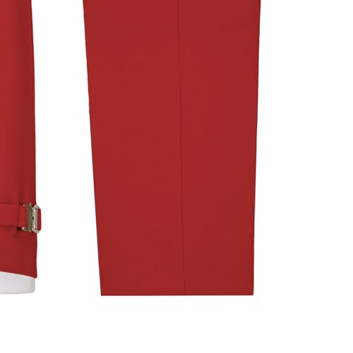 Image of Men's 2 Piece Suit with Metal Clasp Slim Fit Suit Stylish Business Pants Casual Wedding Grooms Tuxedo Suit