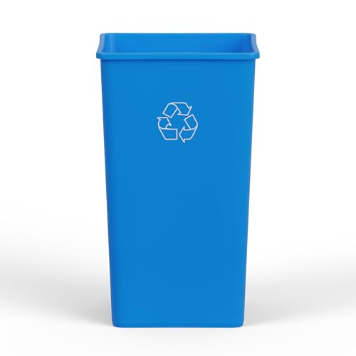 Image of 50 Gallon Blue Square Commercial Trash Garbage Can | Outdoor Office Restaurant School Kitchen