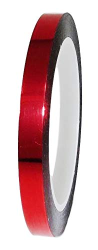 GGR Supplies T.R.U. MMYP-1 Mylar Metalized Polyester Film Tape with Acrylic Adhesive. Multiple Colors Available. 72 Yards. (Red, 1/2 in.)