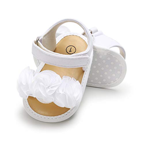 Image of HsdsBebe Baby Girls Sandals Bohemia Flower Bow Soft Sole Toddler First Walkers Beach Summer Shoes