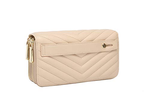 Image of Daisy Rose Dual Zipper Phone Clutch and Wallet for Women - RFID Blocking, PU Vegan Leather Multi-Card Organizer