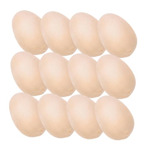 TOVINANNA 200 piezas Huevos de Madera sin para Manualidades Huevos Simulados Decorativos con Superficie Lisa para Pintar y Personalizar para Bricolaje y Decoración de Pascua