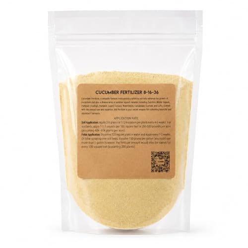 Greenway Biotech, Inc. Cucumber Fertilizer 8-16-36 - Water Soluble with Chelated Micronutrients - Prevents Bitter Cucumbers - for Melons Squash Zucchini - Hydroponics Soil Foliar - 1 LB