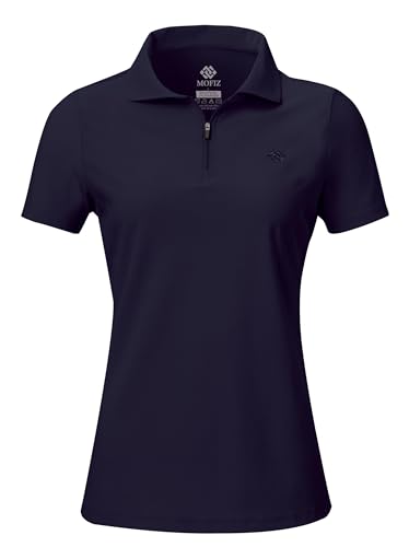 AjezMax Polo Donna Manica Corta Cerniera 1/4 Golf Poloshirt Eleganti Lavoro Camicia Traspirante Sport Top