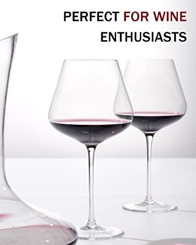 JBHO Set of 4-21 Ounce Burgundy Wine Glasses