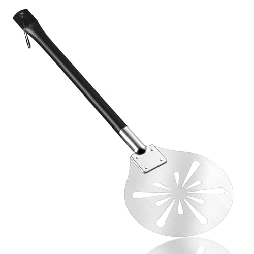Herogo Pizza Peel 7 Inch Round Turning Paddle with Detachable Handle Stainless Steel Pizza Shovel for Oven Grill Baking Bread Easy Store & Heat Resistant Oven Accessories Tool Dishwasher Safe